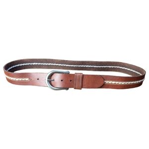 Carhartt Brown Thick Leather Belt | Size 40 | Rope Inlay Workwear Western Rugged